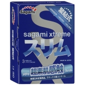 Розовые презервативы Sagami Xtreme FEEL FIT 3D - 3 шт. - Sagami - купить с доставкой в Белгороде