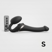 Черный безремневой страпон Multi Orgasm Size S с клиторальной стимуляцией - Strap-on-me - купить с доставкой в Белгороде