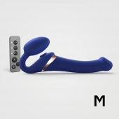 Синий безремневой страпон Multi Orgasm Size M с клиторальной стимуляцией - Strap-on-me - купить с доставкой в Белгороде