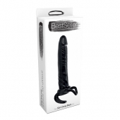 Чёрная насадка-фаллос для двойного проникновения INFLATABLE DILDO SLIM DONG  - 13,5 см. - Toyz4lovers - в Белгороде купить с доставкой