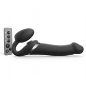 Черный безремневой страпон Multi Orgasm Size L с клиторальной стимуляцией - Strap-on-me - купить с доставкой в Белгороде
