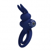 Синее эрекционное кольцо с вибростимуляцией клитора Powerful Ring - Baile - в Белгороде купить с доставкой