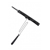 Черный кожаный ошейник-воротник с поводком - Pecado - купить с доставкой в Белгороде