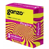 Презервативы с анестетиком для продления удовольствия Ganzo Long Love - 3 шт. - Ganzo - купить с доставкой в Белгороде