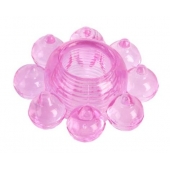 Розовое гелевое эрекционное кольцо-цветок - Toyfa Basic - в Белгороде купить с доставкой