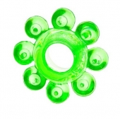 Зеленое эрекционное кольцо-цветок - Toyfa Basic - в Белгороде купить с доставкой