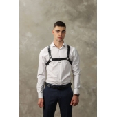 Черная мужская кожаная портупея №4 - БДСМ Арсенал - купить с доставкой в Белгороде