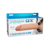 Полый страпон на ремнях 8’’ Hollow Silicone Strap-on - Pipedream - купить с доставкой в Белгороде
