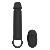 Черная насадка-удлинитель с вибрацией Vibrating Extender With Remote - Dream Toys - в Белгороде купить с доставкой