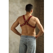 Черно-красная мужская портупея Black-Red - БДСМ Арсенал - купить с доставкой в Белгороде