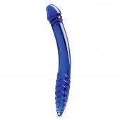 Синий двусторонний стеклянный стимулятор 11’’ Double-sided Glass Dildo For G-Spot P-Spot Stimulation - 28 см. - Glas