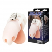 Белая клетка для пениса Silicone Small 2 in Cock Cage With Ball Divider - BlueLine - купить с доставкой в Белгороде