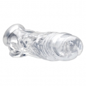 Прозрачная насадка для увеличения члена Realistic Clear Penis Enhancer and Ball Stretcher - 20,3 см. - XR Brands - в Белгороде купить с доставкой