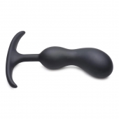 Черный массажер простаты с утяжелителями Premium Silicone Weighted Prostate Plug Medium - 16,3 см. - XR Brands - в Белгороде купить с доставкой