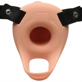 Телесный полый страпон 2  Erection 28X Smooth Vibrating Silicone Penis Sheath - 16 см. - XR Brands - купить с доставкой в Белгороде