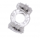 Прозрачное виброкольцо с двумя вибропульками - Toyfa Basic - в Белгороде купить с доставкой