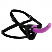 Лиловый поясной страпон Navigator Silicone G-Spot Dildo with Harness - 17,8 см. - XR Brands - купить с доставкой в Белгороде