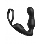 Черный вибростимулятор простаты с эрекционным кольцом Ass-Gasm Pro P-Spot Milker - Pipedream - в Белгороде купить с доставкой