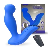 Синий вибромассажер простаты 3,5’’ Remote Control P-spot Massager - 12,5 см. - Erokay - в Белгороде купить с доставкой