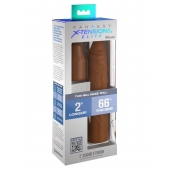 Коричневая насадка на член 2  Silicone X-tension - 20,3 см. - Pipedream - в Белгороде купить с доставкой