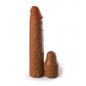 Коричневая насадка на член 2  Silicone X-tension - 20,3 см. - Pipedream - в Белгороде купить с доставкой