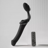 Черный безремневой вибрострапон Strap-On-Me Multi Orgasm Size XL - Strap-on-me - купить с доставкой в Белгороде