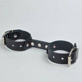 Черные кожаные наручники-фиксатор - Sitabella - купить с доставкой в Белгороде