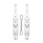 Белые узкие наручники-браслеты со скруглёнными углами - Pecado - купить с доставкой в Белгороде