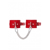 Красные мягкие кожаные оковы с люверсами - Pecado - купить с доставкой в Белгороде