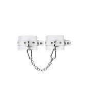 Белые мягкие кожаные оковы с люверсами - Pecado - купить с доставкой в Белгороде