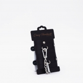 Черные кожаные наручники с хромированной фурнитурой - Crazy Handmade - купить с доставкой в Белгороде