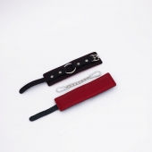 Черно-красные кожаные наручники - Crazy Handmade - купить с доставкой в Белгороде