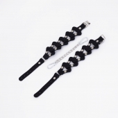 Черные кожаные наручники из звеньев - Crazy Handmade - купить с доставкой в Белгороде