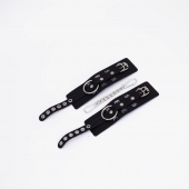 Черные кожаные наручники Sex - Crazy Handmade - купить с доставкой в Белгороде