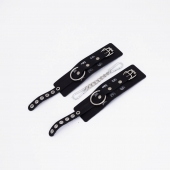 Черные кожаные наручники Sex - Crazy Handmade - купить с доставкой в Белгороде