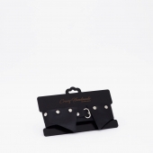 Черный однослойный кожаный ошейник с имитацией воротничка - Crazy Handmade - купить с доставкой в Белгороде