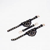 Черные оковы с золотистой фурнитурой - Crazy Handmade - купить с доставкой в Белгороде