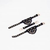 Черные оковы с золотистой фурнитурой - Crazy Handmade - купить с доставкой в Белгороде