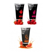 Набор из 3 съедобных лубрикантов JUJU (клубника, малина, грейпфрут) - JuJu - купить с доставкой в Белгороде