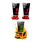 Набор из 3 съедобных лубрикантов JUJU (клубника, малина, тропические фрукты) - JuJu - купить с доставкой в Белгороде