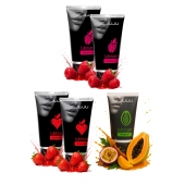 Набор из 5 съедобных лубрикантов JUJU (клубника х 2, малина х 2, тропические фрукты) - JuJu - купить с доставкой в Белгороде