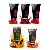 Набор из 5 съедобных лубрикантов JUJU (клубника, малина, тропические фрукты, вишня, грейпфрут) - JuJu - купить с доставкой в Белгороде