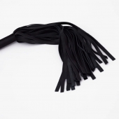 Черный кожаный флоггер - 45 см. - Crazy Handmade - купить с доставкой в Белгороде