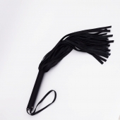 Черный кожаный флоггер - 45 см. - Crazy Handmade - купить с доставкой в Белгороде