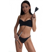 Стек с широким черным кожаным наконечником и металлической ручкой - 67 см. - Crazy Handmade - купить с доставкой в Белгороде