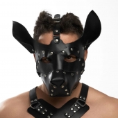 Черная кожаная маска «Собака» - Crazy Handmade - купить с доставкой в Белгороде