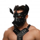 Черная кожаная маска «Собака» - Crazy Handmade - купить с доставкой в Белгороде