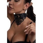 Фигурный чокер с узорами и золотистой фурнитурой - Crazy Handmade - купить с доставкой в Белгороде