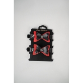 Черно-красные кожаные наручники с бантиками - Crazy Handmade - купить с доставкой в Белгороде