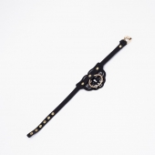 Черный чокер с клепками и золотистой фурнитурой - Crazy Handmade - купить с доставкой в Белгороде